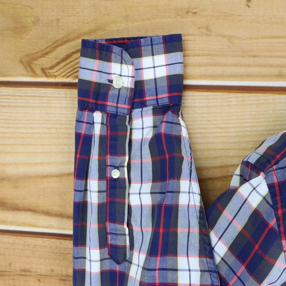 J. Crew Dress Shirt Tailored Fit Mens Size L Multicolor Plaid Button Down Collar